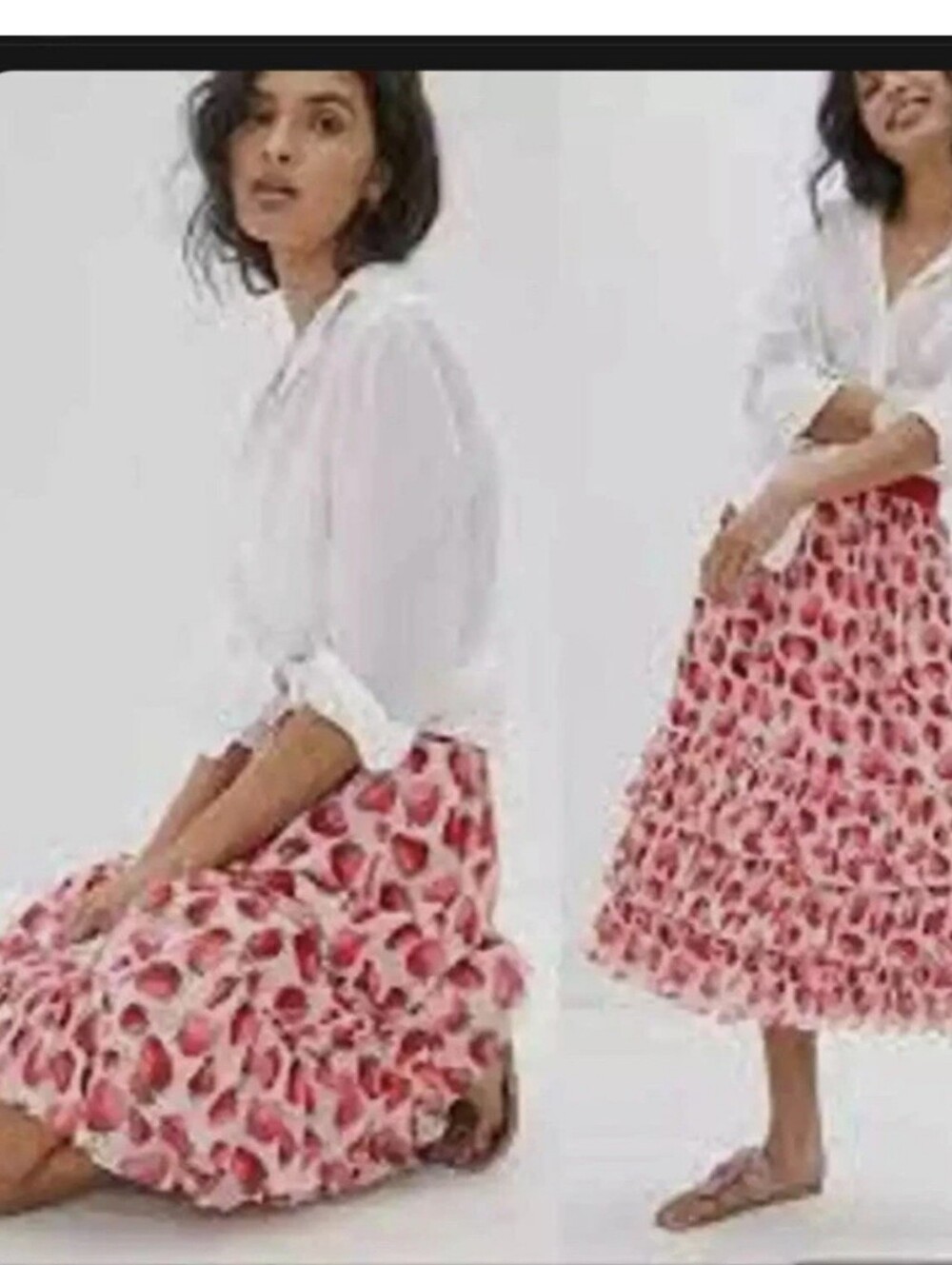 Anthropologie EVA FRANCO 2X Strawberry Skirt